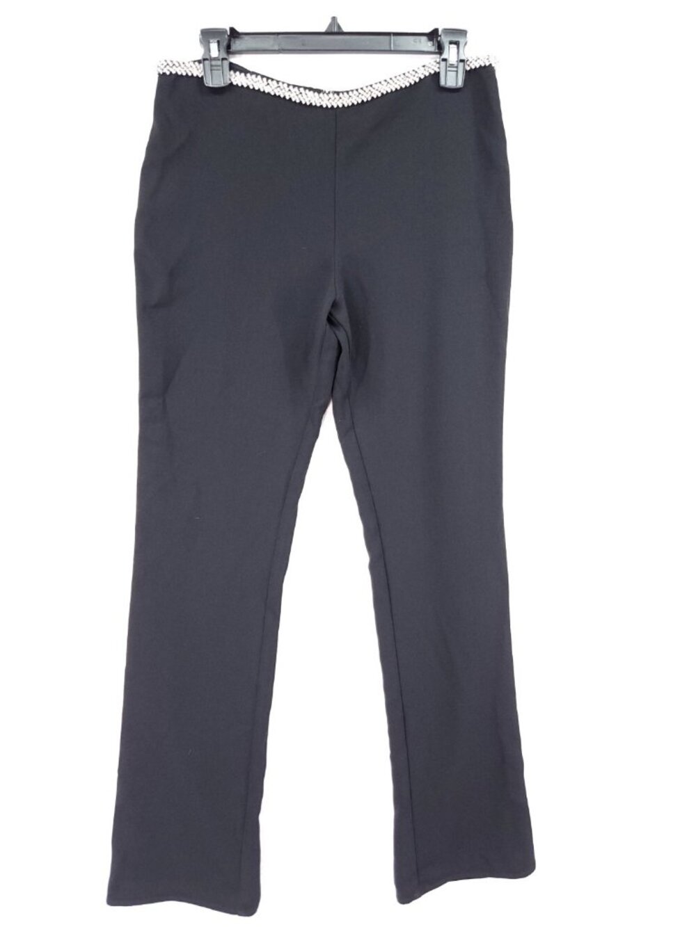 Lovers + Friends Black Rhinestone Trim Pants Small 31x31 Flare Trousers